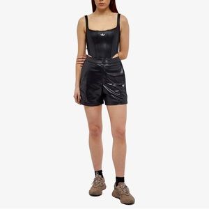 adidas Originals Gothcore leather shorts in black - BLACK